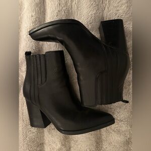 Marc Fisher Leather Black Ankle Booties